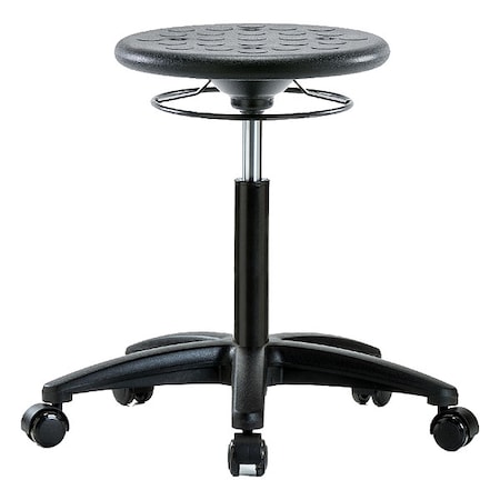 Zoro Select Stool, Polyurethane, Black, 18 in to 25 1/2 in Seat Height IPMBSO-RG-NF-RC-BLK