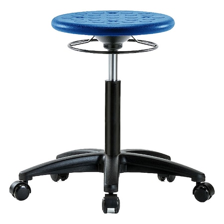 Zoro Select Stool, Polyurethane, Blue, 18 in to 25 1/2 in Seat Height IPMBSO-RG-NF-RC-BLU