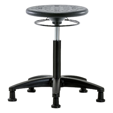 Zoro Select Stool, Polyurethane, Black, 18 in to 25 1/2 in Seat Height IPMBSO-RG-NF-RG-BLK