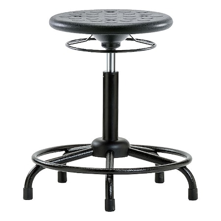Zoro Select Stool, Polyurethane, Black, 20 1/2 in to 28 1/2 in Seat Height IPMBSO-RT-RG-BLK