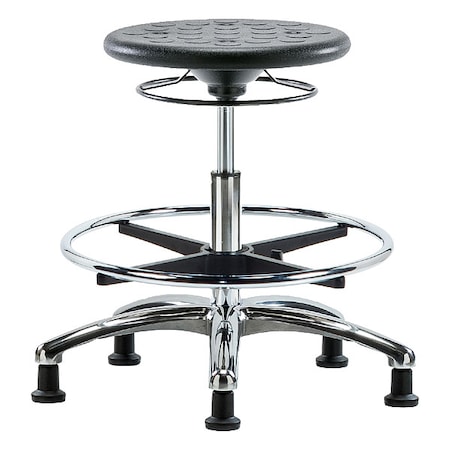 Zoro Select Stool, Polyurethane, Black, 19 1/4 in to 27 in Seat Height IPMBSO-CR-CF-RG-BLK