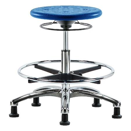 Zoro Select Stool, Polyurethane, Blue, 19 1/4 in to 27 in Seat Height IPMBSO-CR-CF-RG-BLU