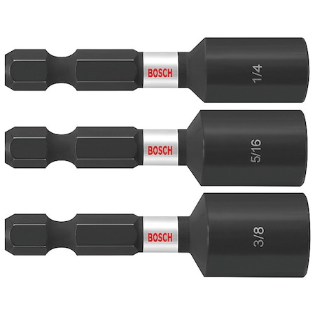 Bosch Nutsetter Set, Alloy Steel, SAE, 1/4" Hex ITNS2490