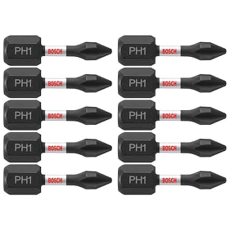 Bosch Impact Driver Bits, Phillips(R), #1, PK10 ITPH11B