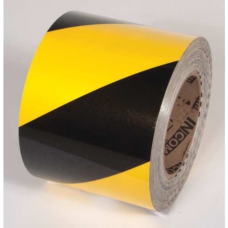 Tuffmark Tuff Mark Ultra Durable Floor Marking Tape Polyester Over Lamination Yellow/Black, 4" W x 100 ft. L TM1204YB