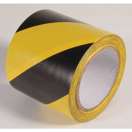 Incom Hazard Warning Conformable Tape Vinyl Yellow/Black, 4" W x 54 ft. L, 5.5 mil Thick VHT410