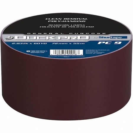 Shurtape Duct Tape, Burgundy, 60-1/8 yd L, 2-7/8 inW 105464