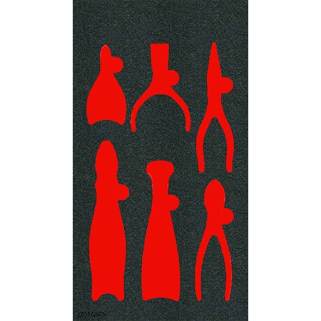 Proto Foam Inserts, Black/Red, 16" L, 11" W J201GSFV