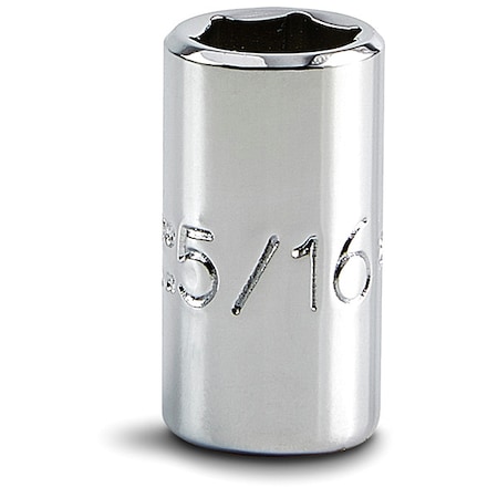 Proto 1/4 in Drive, 5/16" Hex SAE Socket, 6 Points, Steel, Chrome, 5/16 in J4710