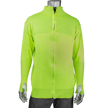 Kut Gard Cut and Abrasion Resistant Jacket, Hi-Vis, Thumb Holes, S J645HV-2.5CM-TH-S