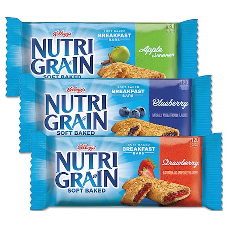 Keebler Nutri-Grain Soft Baked Breakfast Bars, Asstd: Apple, Blueberry, Strawberry, 1.3 oz Bar, PK48 KEE05872