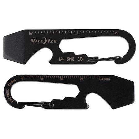 Nite Ize Carabiner Key Clip, Black, Multitool Key Holder, matte KMT-01-R3