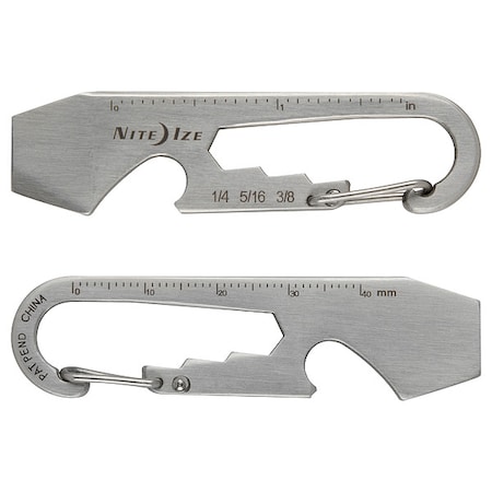 Nite Ize Carabiner Key Clip, Silver, Multitool Key Holder, Silver Texture KMT-11-R3