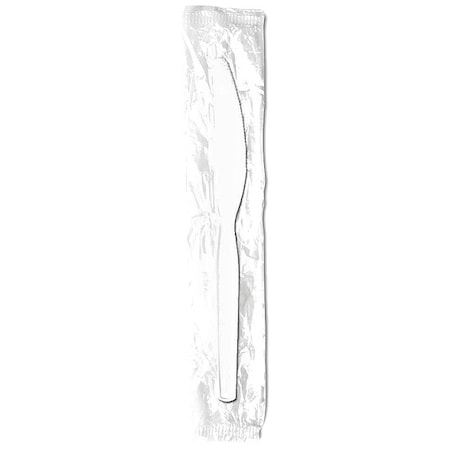 Dixie Individually Wrapped 7" Medium-Weight Polystyrene Knife by GP PRO (Georgia-Pacific), White, KM23C7, (Case of 1,000)