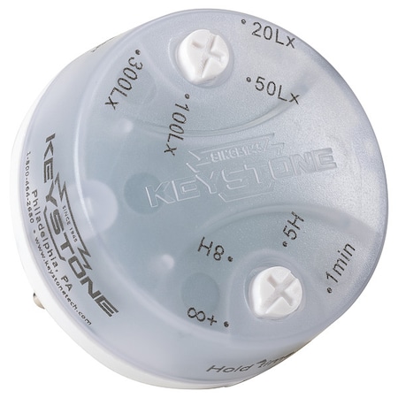 Keystone Sensor, Photocell, Hard Wired, White, LED KTS-PS1-12V-AUX