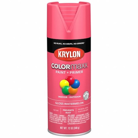 Krylon Spray Paint, Watermelon, Gloss, Solvent, 12 oz K05544007