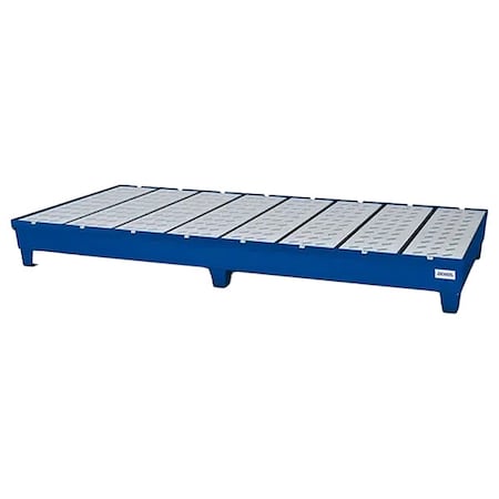 Denios Spill Pallet, 124 gal Spill Capacity, 8 Drums, 4,800 lb Load Capacity, Steel K19-3105