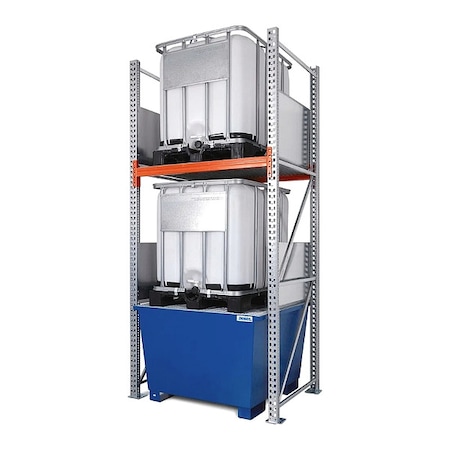 Denios Spill Tray, Silver, Steel, 3" H, 18" L K34-4609