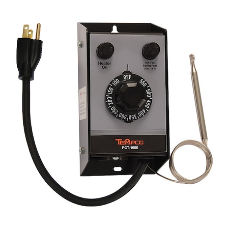 Tempco Temp Ctrl Box, Analog, 120V, 15A, 60-250F PCT10001