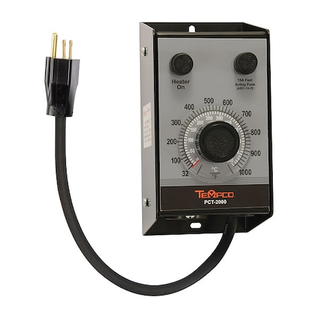 Tempco Temp Ctrl Box, Analog, K, 120V, 15A, 32-1000F PCT20002