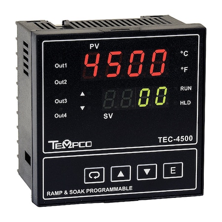 Tempco Temp Ctrl, 90-264VAC, 1/4Din, 4-20mA/Relay TEC58005