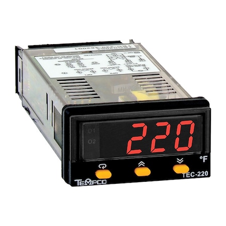 Tempco Temp Controller, Prog, 90-250V, Relay2A TEC03002