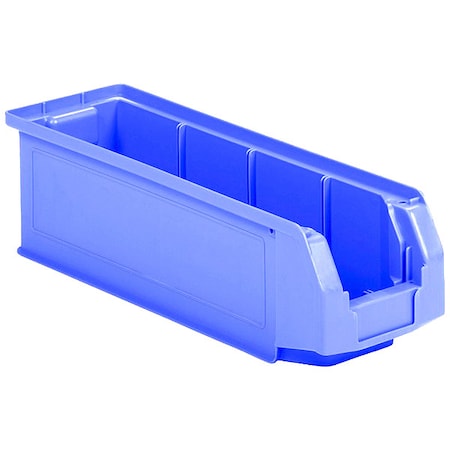 Ssi Schaefer Open Front Stacking Hang & Stack Storage Bin, 0.27 cu ft, 6 1/8 in W x 5 5/8 in H, Blue, Plastic LF200606.0BL1