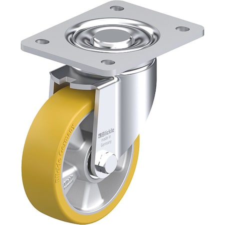 Zoro Select Plate Caster, Swivel, Polyurethane, 6 1/2"H LH-ALTH 125K-3