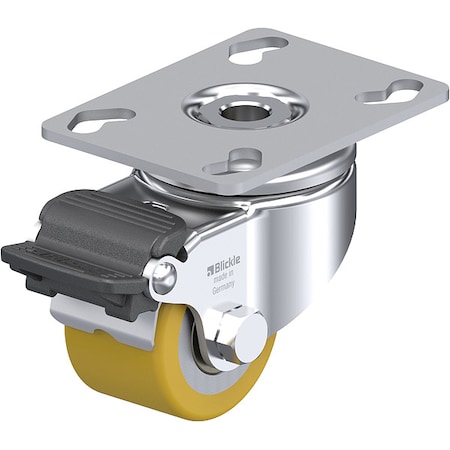 Zoro Select Plate Caster, Swivel, Polyurethane, 2 7/8"H LKPA-VSTH 50K-RA