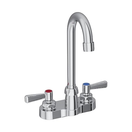 Elkay Lav Faucet Deck Mt, 2" Handle, Lever Handle, 4" Mount, 2 Hole Commercial LK406GN04L2