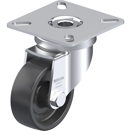 Zoro Select Plate Caster, Swivel, 2 13/16"H LPA-POA 50G