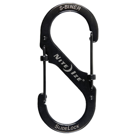 Nite Ize Double Carabiner, Slide Lock, Stainless Steel, Black LSB4-01-R3
