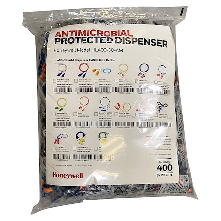 Honeywell Howard Leight HL400 Earplug Dispenser Refill, Foam, Contoured-T, 33 dB NRR, Corded LT-30-REFILL