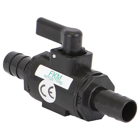 Banjo Manual 2-Way Ball Valve, Barb, Polypro LVHB050V