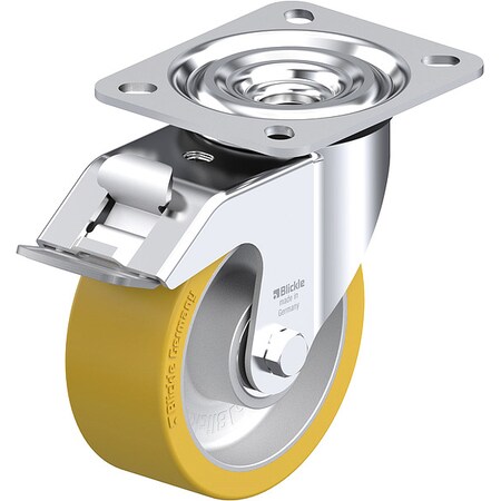 Zoro Select PlateCaster, Swivl, Polyurethane, 4 15/16"H L-ALTH 100K-FI