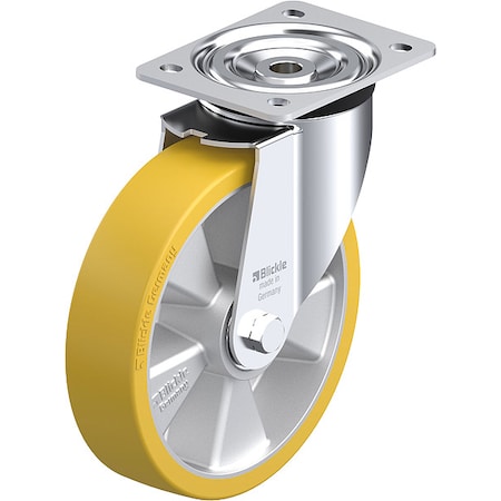 Zoro Select Plate Caster, Swivel, Polyurethane, 9 1/4"H L-ALTH 200K