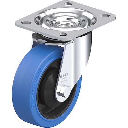 Plate Caster,Swivel,Rubber,4 15/16"H