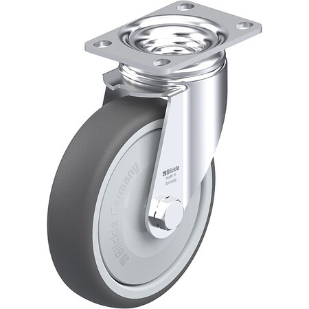 Zoro Select Plate Caster, Swivel, Polyurethane, 6 1/8"H L-PATH 125KF-12