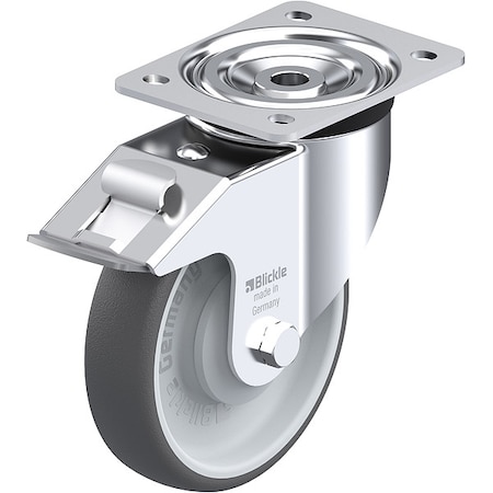 Zoro Select PlateCaster, Swivl, Polyurethane, 7 11/16"H L-PATH 160KA-FI