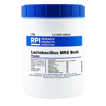Rpi Lactobacillus MRS Broth, Powder, 1kg L11000-1000.0