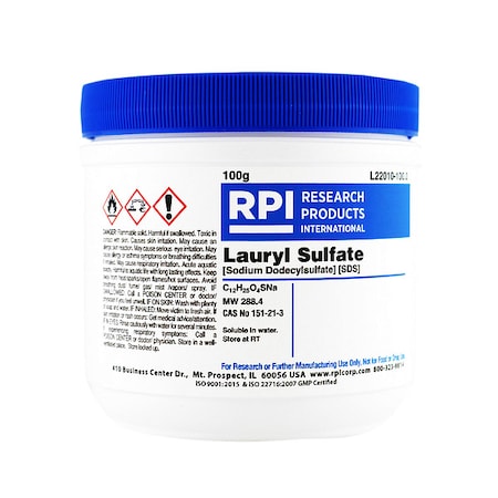 Rpi Sodium Dodecyl Sulfate (SDS), 100g L22010-100.0