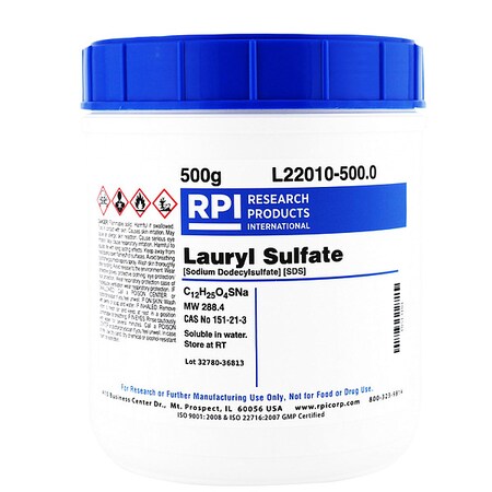 Rpi Sodium Dodecyl Sulfate (SDS) , 500g L22010-500.0
