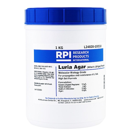 Rpi Luria Agar, Powder (Millers LB), 1kg L24020-1000.0