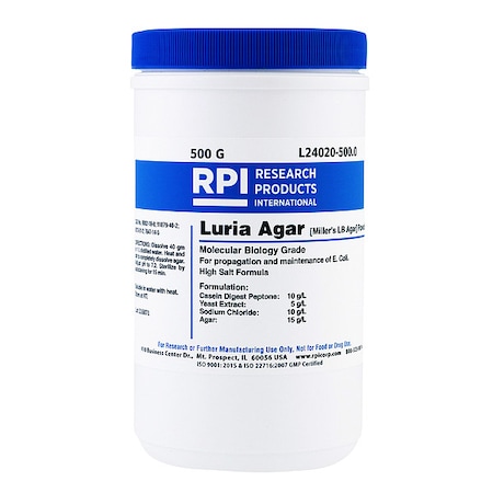 Rpi Luria Agar, Powder (Millers LB), 500g L24020-500.0