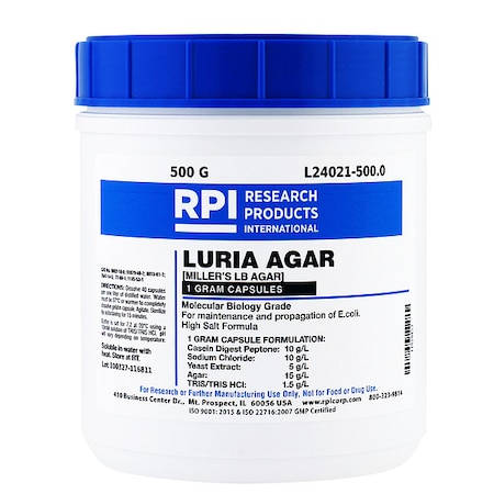 Rpi Luria Agar, 500g, Caplet, PK500 L24021-500.0