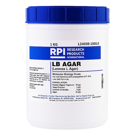 Rpi LB Agar Powder (Lennox L Agar), 1kg L24030-1000.0
