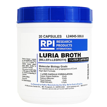 Rpi Luria Broth, 500g, Caplet, PK20 L24045-500.0