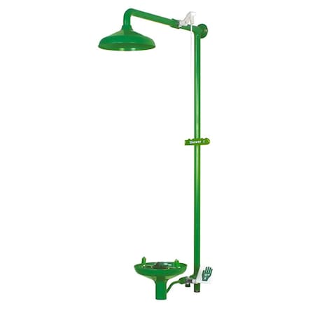 Hughes Safety Showers Lab Combination Shower, Wall Mount, Stainless Steel L33GS34G