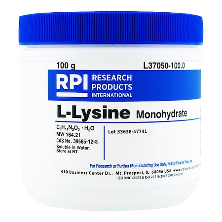 Rpi L-Lysine Monohydrate, 100g L37050-100.0