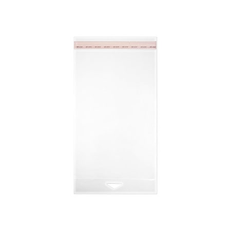 Zoro Select Reclosable Bag, Fold Seal, 9 in L, 6 in W, 1.6 mil Thick, Biaxial Oriented Polypropylene, Clear L6H6x9